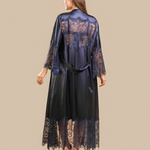 Imported™ Long Slit Silk Nighty Set (2 Pieces)